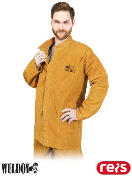 KURTKA OCHRONNA SKÓRZANA DLA SPAWACZY