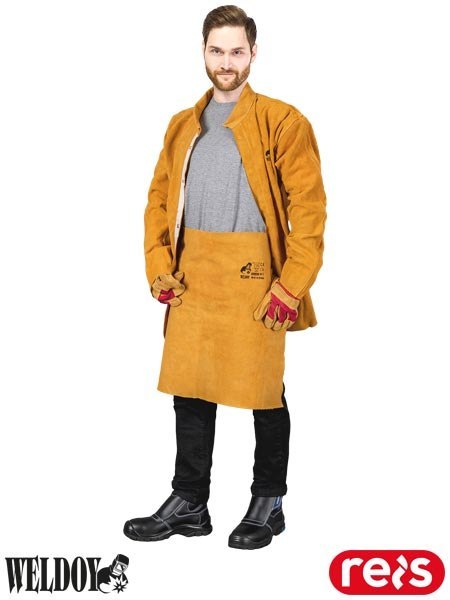 ZAPASKA OCHRONNA SKÓRZANA DLA SPAWACZY