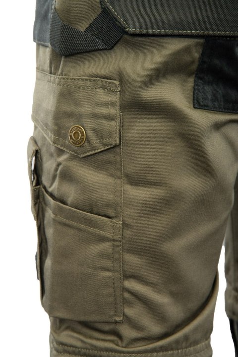 SPODNIE DO PASA KHAKI - ODPINANE NOGAWKI
