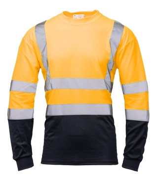 KOSZULKA DŁUGI RĘKAW 50/50 POMARAŃCZ/GRANAT