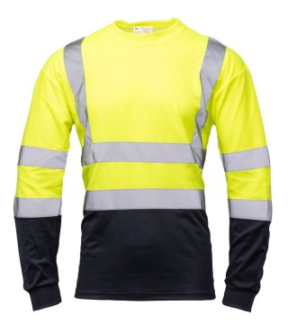 KOSZULKA DŁUGI RĘKAW 50/50 ŻÓŁTY/GRANAT