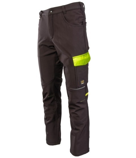 RIVAL SPODNIE SOFTSHELL OCIEPLANE CZARNY/ŻÓŁTY