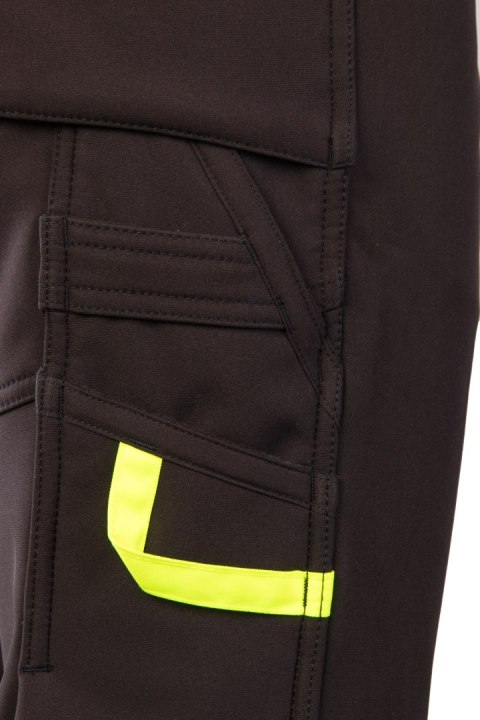 RIVAL SPODNIE SOFTSHELL OCIEPLANE CZARNY/ŻÓŁTY