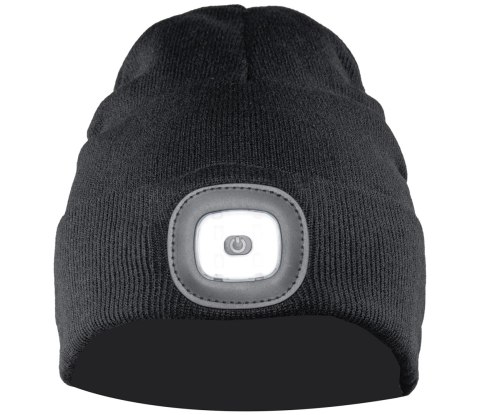 CZAPKA Z DZIANINY LED CZARNA