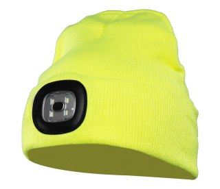 CZAPKA Z DZIANINY LED ŻÓŁĆ