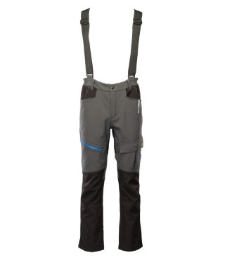 TOPAZ TOPAZ SPODNIE SOFTSHELL OCIEPLANE STAL/CZARNY