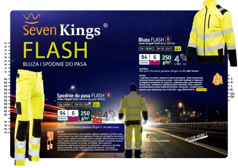 BLUZA FLASH OSTRZEGAWCZA ŻÓŁĆ SKF004 KAT II