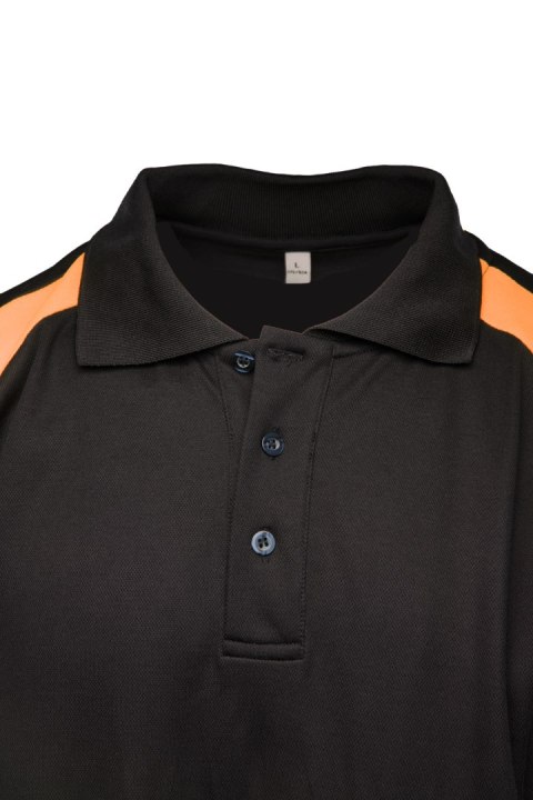 ECO RIVAL KOSZULKA POLO CZARNY/POMARAŃCZ