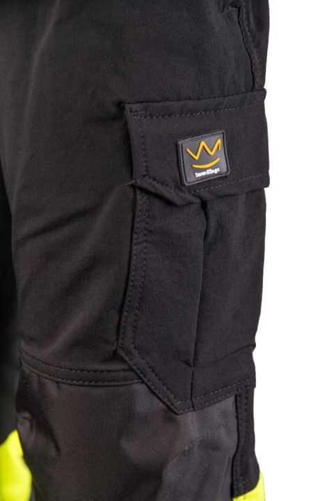 FLASH JOGGER SPODNIE SKF03Y CZARNY/ŻÓŁTY KAT II