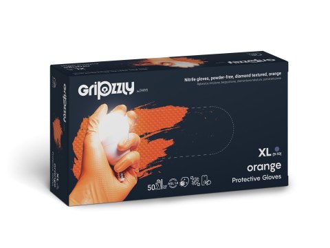 RĘKAWICE GRIPZZLY NITRYL POMARAŃCZ