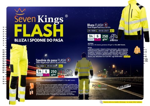 SPODNIE DO PASA FLASH OSTRZEGAWCZE POMARAŃCZ SKF006 KAT II