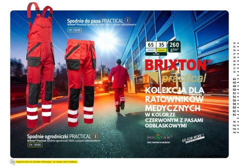 SPODNIE PAS CZERWIEŃ ODBLASK