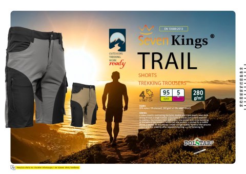 TRAIL SPODNIE KRÓTKIE KHAKI/CZARNY