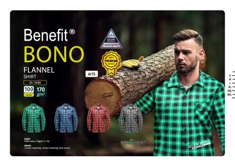 BONO KOSZULA FLANELOWA CZERWIEŃ