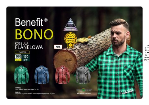 BONO KOSZULA FLANELOWA NIEBIESKI