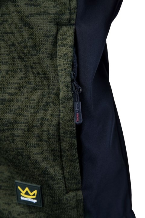 SEVEN KINGS BLUZA ROZPINANA Z KAPTUREM KHAKI