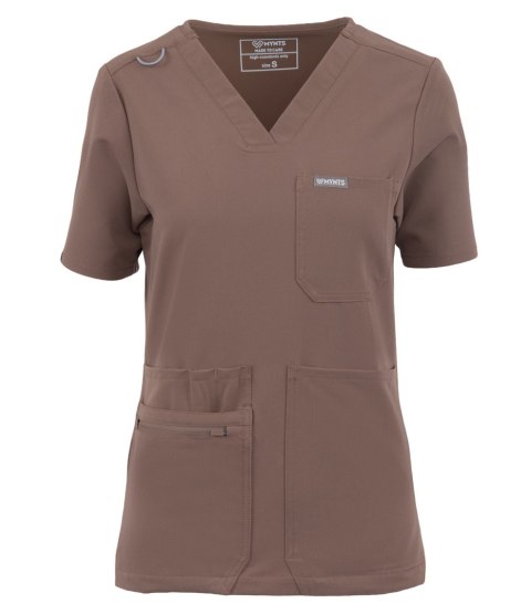 MYNTS V-Neck Pocket Genius - Scrub Top Women WMT001 Sahara Mokka