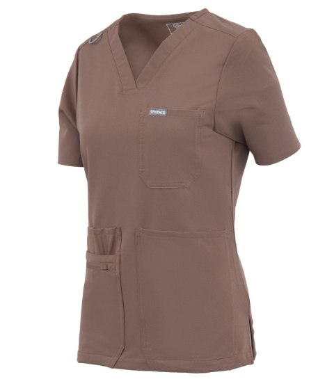 MYNTS V-Neck Pocket Genius - Scrub Top Women WMT001 Sahara Mokka