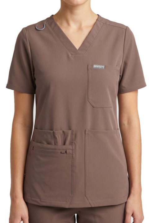 MYNTS V-Neck Pocket Genius - Scrub Top Women WMT001 Sahara Mokka
