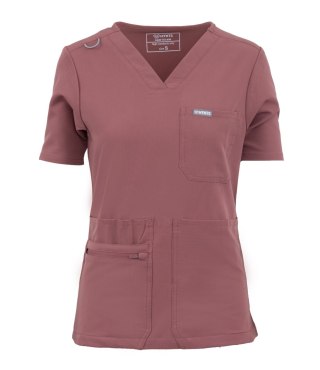 MYNTS V-Neck Pocket Genius - Scrub Top Women WMT001 Terra Rose