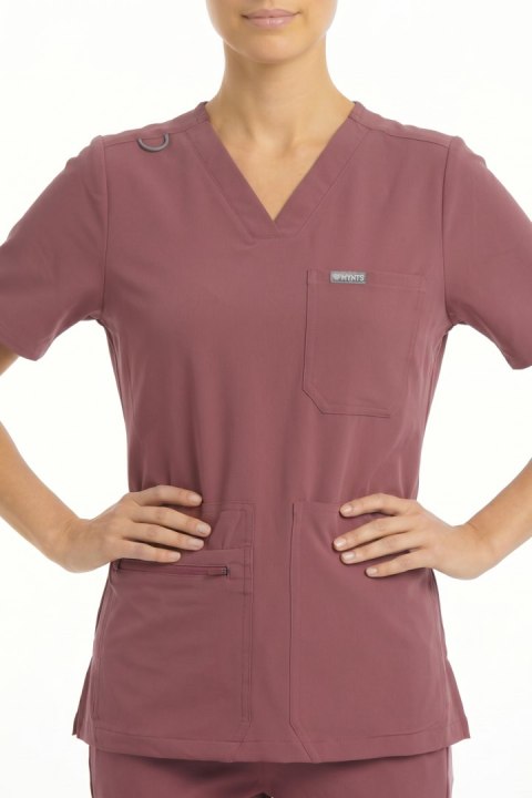 MYNTS V-Neck Pocket Genius - Scrub Top Women WMT001 Terra Rose