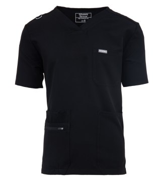 MYNTS V-Neck Pocket Genius - ScrubTop Men MMT003 Black