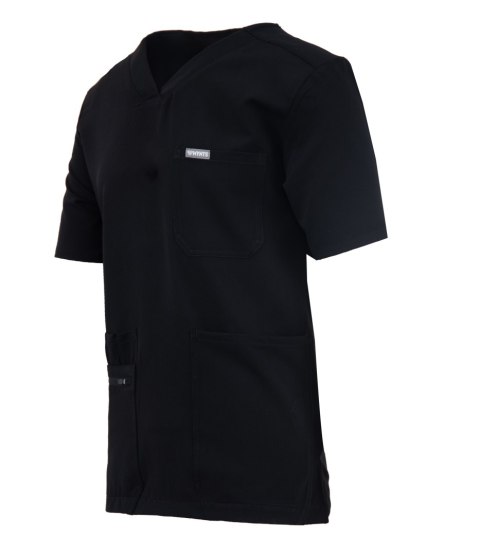 MYNTS V-Neck Pocket Genius - ScrubTop Men MMT003 Black