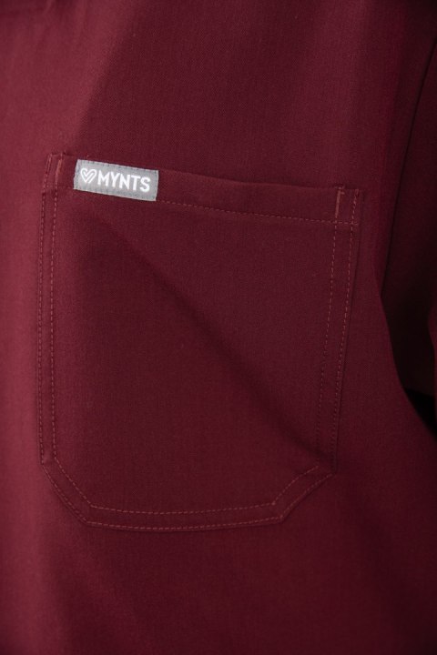MYNTS V-Neck Pocket Genius - ScrubTop Men MMT003 Burgundy