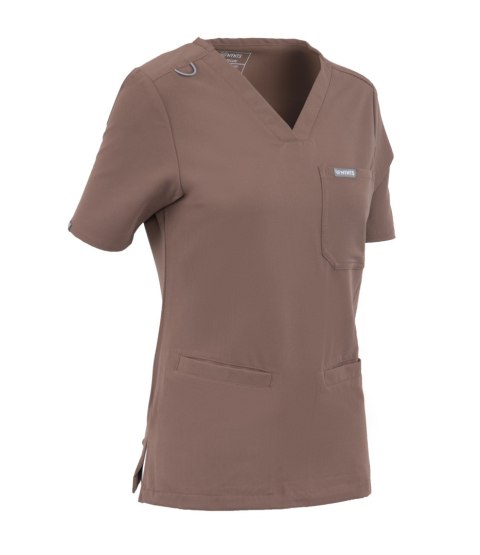 MYNTS V-Neck Two Pockets - Scrub Top Women WMT002 Sahara Mokka