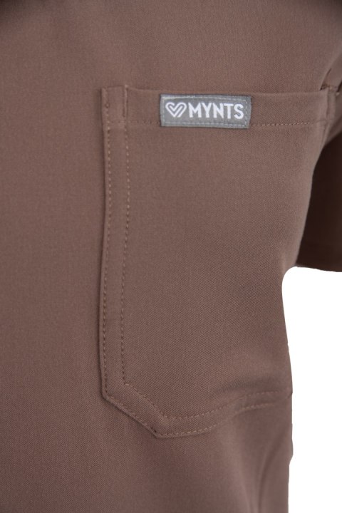 MYNTS V-Neck Two Pockets - Scrub Top Women WMT002 Sahara Mokka